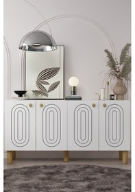 Resim 8202-1dd Kb150 Konsol, Tv Ünitesi Beyaz-safirmeşe Beyaz-safirmeşe 