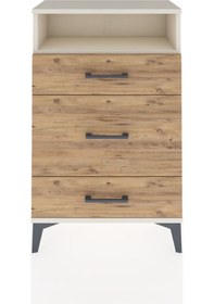 Resim Arges Komodin Tek Raflı 3 Çekmeceli 60x30x96 Aytaşı-çam Aytaşı 