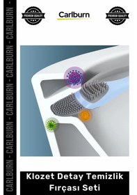 Resim Özel Üretim Silikon Tırtıklı Hijyenik Banyo Ergonomik Pratik Klozet Detay Temizlik Fırçası Seti 