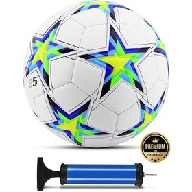 Resim Telvesse Futbol Topu Şampiyonlar Ligi Pompalı Sert Zemin Halı Saha Futbol Topu No:5 Sarı 034 Sarı 