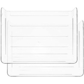 Resim Ganzhoushop Kağıt Düzenleyici Klasör Masa Çekmeceleri Ofis Aksesuarı Ev Kullanımı Şeffaf 31.5x24.5x14cm Depolama 2 Adetşeffaf 