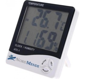 Resim MiraLive Dijital Termometre Nem Ölçer Saat Alarm Özellikli LCD Ekran Iç Mekan Sıcaklık Göstergesi 