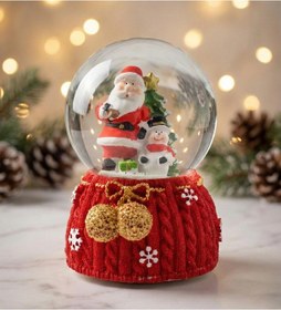 Resim Yılbaşına Özel Işıklı Ve Müzikli Kar Küresi Orta Boy Noel Baba Kar Küresi - Model 1 