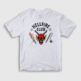 Resim Presmono Unisex Çocuk Beyaz Hellfire Club Dizi Stranger Things T-shirt 309529tt 