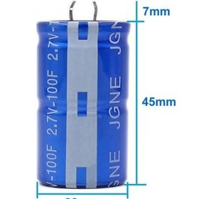 Resim 2.7v 100f Süper Kapasitör 22x45mm 