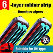Resim Premium 6 Katmanlı Kauçuk Temizleyici Bıçakları, Yüksek Çözünürlüklü ve Sessiz, Tüm Mevsimler İçin Dayanıklı - 35.56cm ile 71.12cm Boyutları, U/J Adaptörü İçerir, Kolay Kurulum, Dayanıklı Kauçuk Malzeme, Temizleyici Bıçak Assembl 