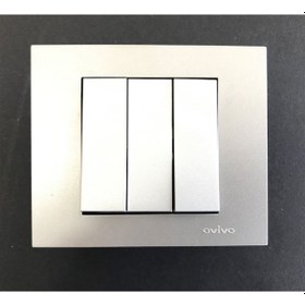 Resim Ovivo Grano Gümüş Üçlü Anahtar Çerçeveli N11.1619 