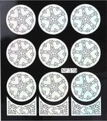 Resim Tırnak Sanatı Çıkartması Manikür Çiçek Şablonu Şablon Çıkartmaları Nf319 