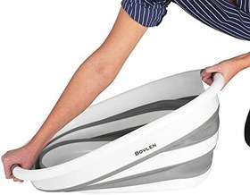 Resim Katlanabilir Çamaşır Sepeti - Katlanır Çamaşır Sepeti - Gri - 54,5x39x8 CM - PP+ 