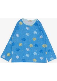 Resim Breeze Kız Çocuk Pijama Takımı Kartanesi Desenli 1-3 Yaş, Mavi-mavi Mavi 