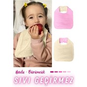 Resim Pamuklu Sıvı Geçirmez Mama Önlüğü Bürümcük-havlu Çift Yönlü P-bej Pembe - Bej 
