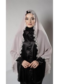Resim Hürrem Bone Pudra Namaz Başörtüsü Şal Şifon Kumaş Güpürlü 202106 06 