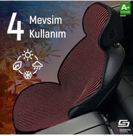 Resim Kia Pro Ceed Uyumlu Koltuk Kılıfı Minder Çizgili Siyah Kırmızı 2+1 Ön Arka Set 