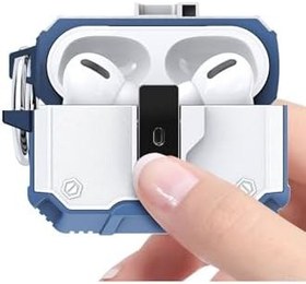 Resim Fogy Airpods Pro 2 ile Uyumlu Tank Darbelere Karşı Dayanıklı Düğmeli Kılıf, Lacivert 