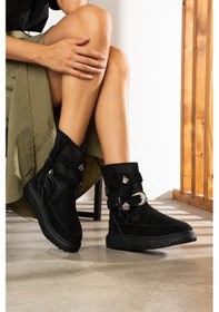 Resim Shoetek Filipa Kadın Bot&bootie Püsküllü Postal Siyah Süet Siyah Suet 