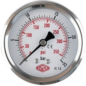 Resim SIMGA 0-25 Bar Çap Ø63 Mm Pano Tip Kuru Manometre 