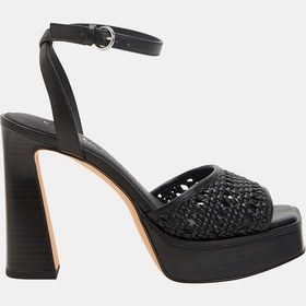 Resim Katy Perry The Steady Ankle Strap Kadın Siyah Hasır Topuklu Sandalet Siyah 