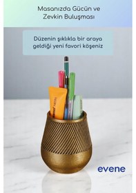 Resim Kalemlik Masa Kalemliği Organizer Kalemlik Altın Eskitme Renk Model 89 Çok Renkli 