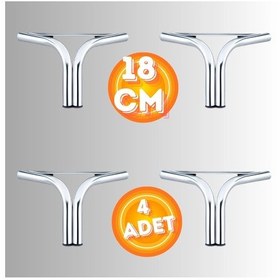 Resim 18 Cm Metal Magnolia Koltuk Ayağı Mobilya Ayağı Ünite Ayağı Konsol Ayağı Puf Berjer Ayağı 4 Adet Krom 