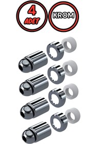 Resim By mag Krom 4 Adet Taharat Çubuğu Ucu Plastik Krom Taharet Borusu Ucu Perletörü Aparatı 