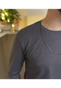 Resim Betimoda Erkek Slim Fit Dar Kesim Bisiklet Yaka Uzun Kol Pamuklu Tişört 
