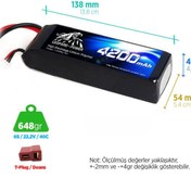 Resim Leopard Power 4200 Mah 22.2v 6s 40c Lityum Polimer Lipo Batarya Pil T Plug 