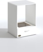 Resim Kenzlife Ankastre Fırın Modülü Kabini Flor Mat Beyaz Renk 85(Y)*60(G)*57(D) Kapaklı Ocak Dolabı Üstü Kapalı 