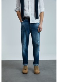 Resim Lufian Salvator Smart Jean Erkek Pantolon Slim Fit Mavi Mavi 111200205100300 Mavi 