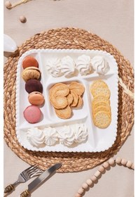 Resim Karaca Carmen Perla 5 Bölmeli Kare Sunum Tabağı 27 Cm 