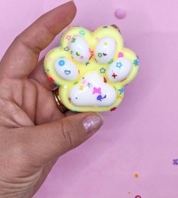 Resim Pati Taba Squishy Kedi Pati Sıkma 7 Cm Pullu Pati Sukuşi - Sarı 