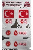 Resim SARİSSA BİSİKLET Secret Bike Türk Bayraklı Motosiklet Ve Kask Kan Grubu Sticker A Rh (-) Negatif 