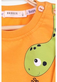 Resim Breeze Erkek Bebek Eşofman Takımı Dinozor Baskılı Hardal Sarı (9 Ay-3 Ya (541479150) 
