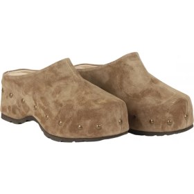 Resim Bueno Shoes Bej Süet Kadın Dolgu Topuklu Terlik 