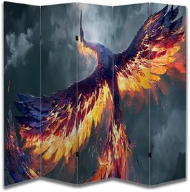 Resim Anka Kuşu Motifli Özel Tasarım Paravan Room Divider 180 x 200 cm 