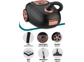 Resim Goldmaster GM-7559G Inci Elektrikli Süpürge - Siyah 