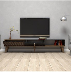 Resim Variant Milan Alt Tv Ünitesi Ceviz/Siyah Mermer 