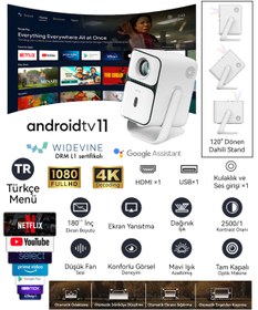 Resim Wanbo T2 Ultra 500 Ansı Lümen Full Hd Lisanslı Android Tv Projeksiyon Cihazı 