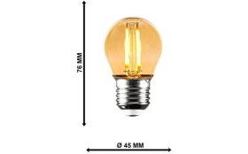 Resim Begüsa G45 Rustik Led 3 Adet Ampul Sarı Top 