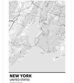 Resim New York Haritası - Art Print - 50x70 cm 