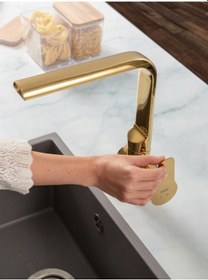 Resim Nsk Alora Pro Altın Renk Eviye Mutfak Bataryası 