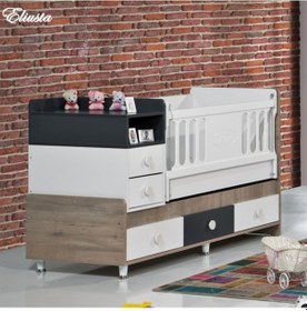 Resim Eliusta Petek Büyüyen Asansörlü Beşik Uzayan Komodinli Karyola 