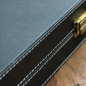 Resim Diamante Deri Kaplama Kişiselleştirilebilir Tavla - SİYAH 