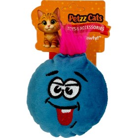 Resim PetzzCats Mino Matatabi ve Çıngırak Sesli Peluş Kedi Oyuncağı Mavi 13x11 Cm 