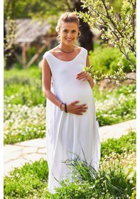 Resim Los Banditos Kayık Yaka Düğmeli Günlük Hamile Elbise 001 