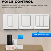 Resim 1 Kutuplu WiFi Akıllı Işık Anahtarı, Dokunmatik Panel ve Ses Kontrolü (Alexa/Home Uyumlu) - Global Voltaj 100-240V, Nötr Tel Gereklidir, Tuya Smart Life App ile Uzaktan Kumanda, Çift Yönlü Geçişli Ücretsiz Wifi Operasyonu, Şebeke Bağlantısız Enerji Verimli İnternet Aydınlatma Sistemi, Evrensel Uyumluluk (SmartThings, Home Assistant, IFTTT Destekleri) ile Beyaz Modern Tasarım 
