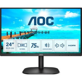 Resim Aoc 23.8" 24B2Xdam 1920X1080 4Ms 75Hz Hdmi/Dvi/Vga +Vesa +Speaker 