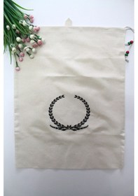 Resim Büyük Boy Başak Baskılı Askılı Bakliyat & Ekmek Torbası 50x40cm 