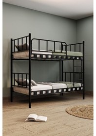 Resim Argimo Zambak Metal Ranza Ve Karyola Siyah 90 X 200 