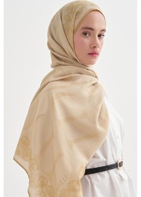 Resim Carell Floral Monogram Floş Şal Soft Sarı Çok Renkli 
