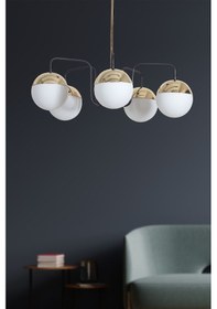 Resim Siesta 5 Li Gold-siyah Metal Gövde Beyaz Rengi Camlı Tasarım ... Gold 